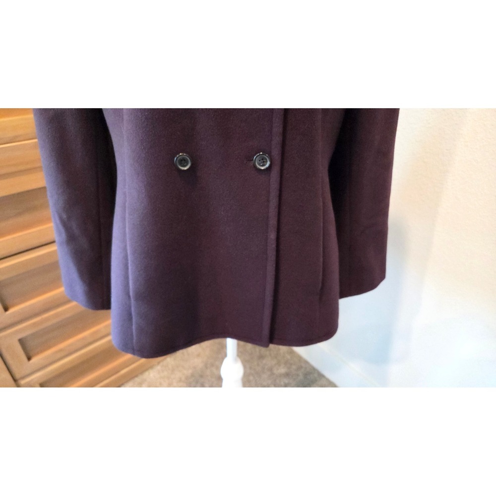 Brooks Brothers Pea Coat Wool Blend Double Breasted Tailored Purple Classic 10 - Picture 10 of 16